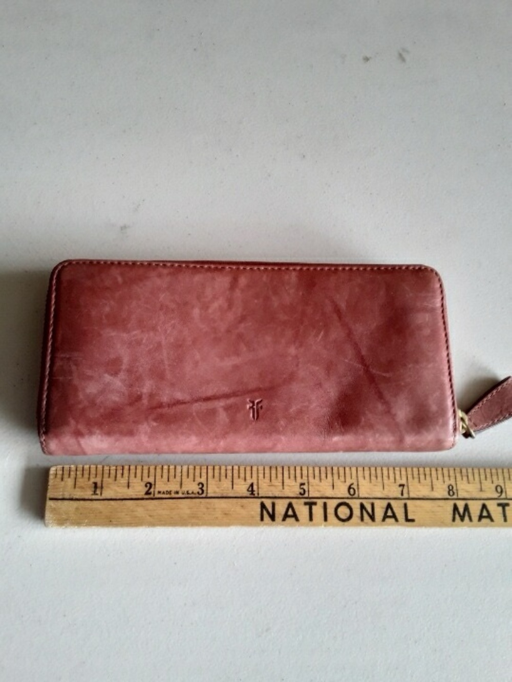 FRYE Melissa Zip-Around Leather Wallet - Red / Clay, Excellent Condition